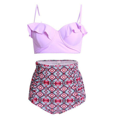 

Saidsome Womens Floral Print Multicolor Split Swimsuit Beachwear Bikini