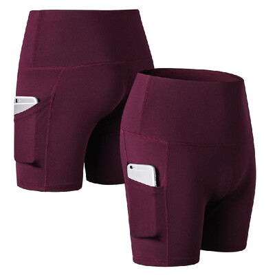 

Women High Waist Yoga Shorts Tummy Control Workout Running Athletic Yoga Shorts with Pocket