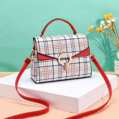 

Lattice Bag Female Fashion Simple Handbag Korean version of Baitao Diagonal Miss Ins One Shoulder Occidental Style