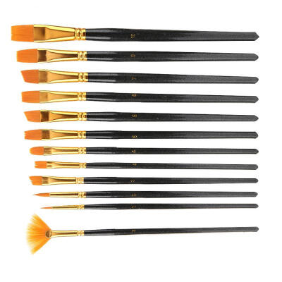 

Greensen 12 PCS Nylon Hair Paintbrush Set Oil Painting Brushes Kit Art Paint Tool