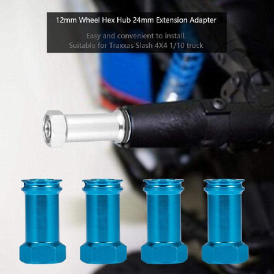 

4pcs 24mm Hex Hub Extension Adapter Aluminum Alloy Metal for 116 Traxxas Slash Short Course Truck RC Car