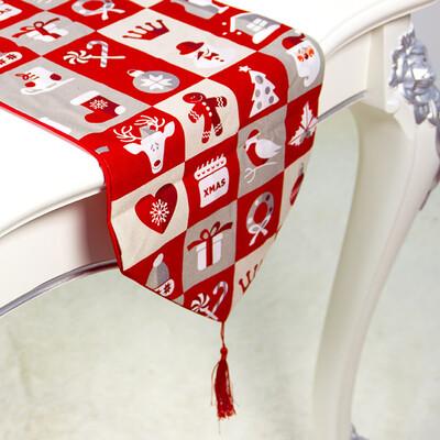 

1pc Christmas Table Runner Xmas Tablecloth Home Party Holiday Ornaments 35x180cm
