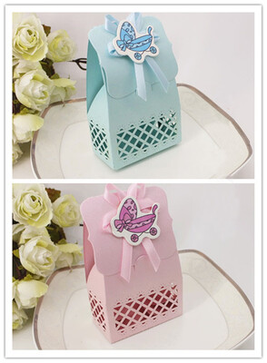 

FUNNYBUNNY Wedding Bridal Birthday Party Decors 12Pcs Cute Ribbon Candy Boxes Gift Bags for Baby Shower Birthday Party