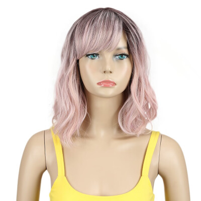 

Noble Short Wig For Black Women Pink Wig Straight Hair Synthetic Heat Resistant 12 Inch 3 Color cosplay synthetic wig