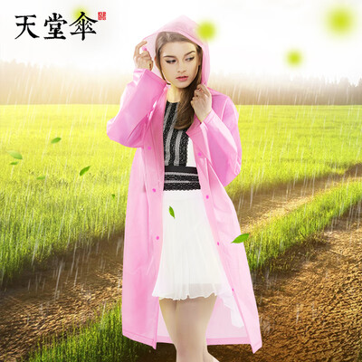 

Paradise EVA pectin transparent matte waterproof raincoat fashion outdoor travel long raincoat poncho male&female E001 raincoat 3 pink L