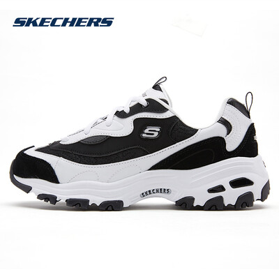 

Skechers womens thick-soled fashion casual panda retro old shoes 88888353 black white 35