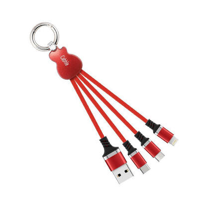 

Keychain Multi Charger Cable 3 In 1 USB Charging Cable With Type C USB-C Micro USBLightning Ports For Android IPhone