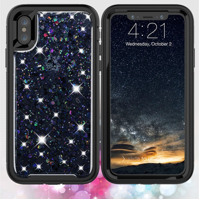 

Diamond color chip mobile phone shell silicone&PC with color chip will be more texture&anti - fall