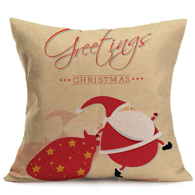 

Tailored Merry Christmas Linen Pillow Cases Sofa Cushion Cover Home Decoration