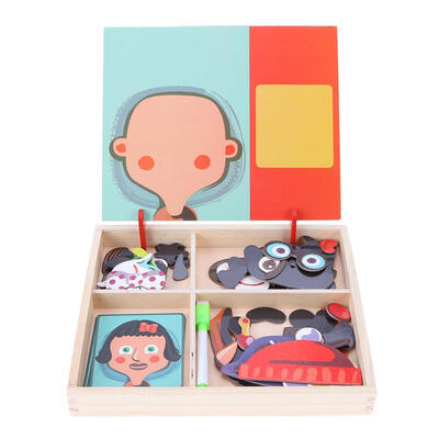 

Baby Wooden Magnetic Puzzle Board Dress Up Games Children Early Educational