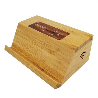 

QFA-001 Portable Bamboo Bluetooth 50 Speaker 3W Induction Subwoofer Stereo Sound Box Support TF Card Music Playing for Smartphone