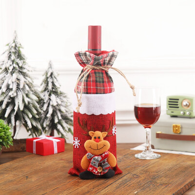 

Siaonvr Christmas Wine Bag Machine Embroidered Wine Bottle Set Table Decoration Supplies