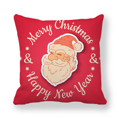 

New Christmas English Printing Pillow Case Glitter Sofa Throw Cushion Cover