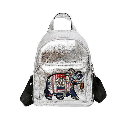 

Women Mini Backpack School Bags PU Leather Cartoon Embroidery Shoulder Bag