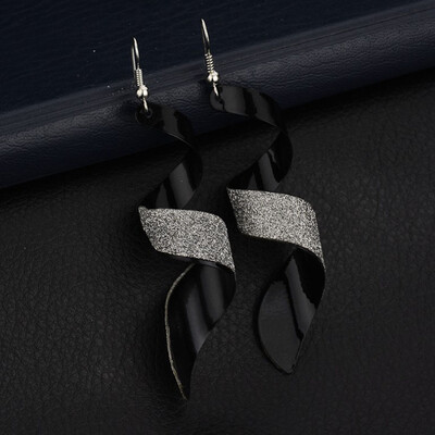 

Bohemian Long Drop Earrings For Women Rotate Shape Fashion Jewelry Twisted Surround Scrub Earrings