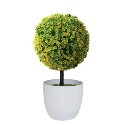

Artificial Potted Ornament Topiary Ball Shape Bonsai Fake Plant Home Decoration