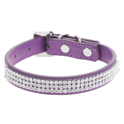 

Rhinestone Soft PU Leather Pet Collar Bling Cat Dog Leash for Small Medium