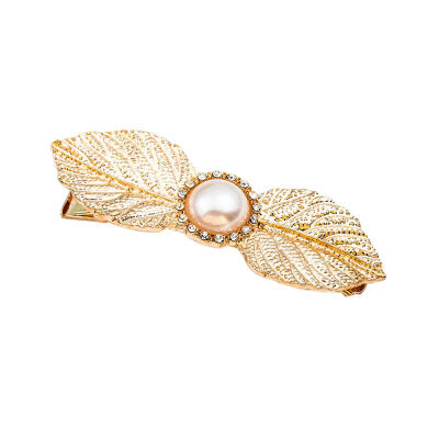 

Pearl Hairpins Girls Barrettes Hair Clip Leaves Crystal Side Clip Jewelry Styling Tools Women Hair Accessories