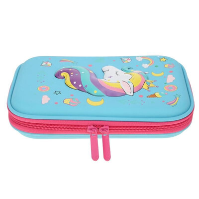 

Kids Cute Large Capacity Cartoon Horse Pencil Bags EVA Pencil Case Blue