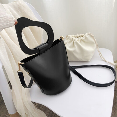 

Tailored Fashion Women Retro Bucket Leather Handle Bags Crossbody Bag Shoulder Bags