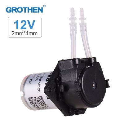 

GROTHEN DC 12V Dosing Pump Peristaltic Pump Mini Water Liquid Pump Peristaltic Tube Head Self-Priming Function for Aquarium Lab Ch