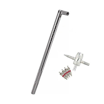 

6PCSSet Valve Stem Installation HD Chrome Tool Puller Car Tire Plug Core Remover Repair