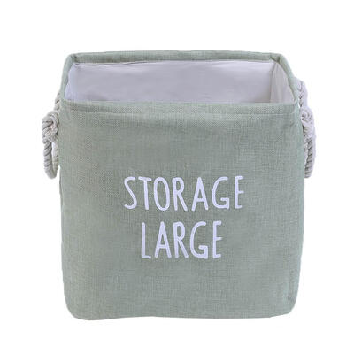 

Square Thick Cotton Linen Toys Storage Barrel Laundry Organizer with Handle