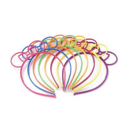 

Rubberized Style Plastic Fluorescent Color Hair Bands Bowknot Mixed Color 115120mm