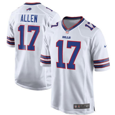

Mens Football Jersey Buffalo Bills Josh Allen White 2018 Draft Pick Game Jersey