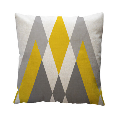 

Siaonvr Yellow Geometric Pattern Throw Pillow Case Cushion Cover Home Decor Cotton Linen