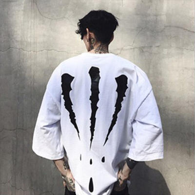 

Tide Brand Short-sleeved Men 2018 Early Spring New Half-sleeve Plug-in Loose Oversized Student Hip-hop Trend T-shirt