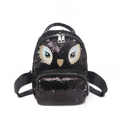 

Sequins Eyes Travel Backpacks Women School Bags PU Leather Small Knapsack