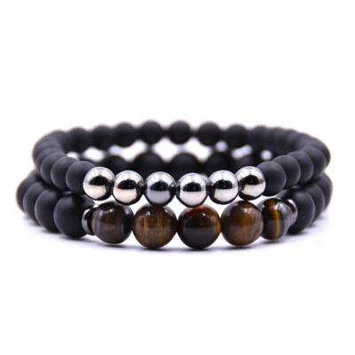 

Matte Black Lava Turquoise Stone Buddha Yoga Bracelet Set 6mm Copper Beads Natural Stone Bracelet