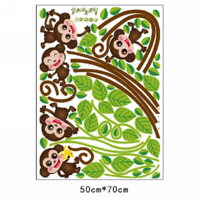 

Jungle Monkeys Tree Wall Sticker Vinyl Decal Kid Nursery Baby Decoration Decal