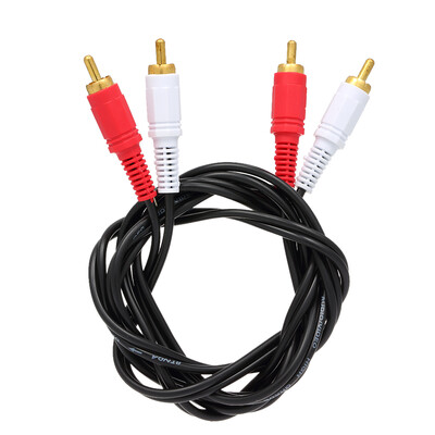 

15 Meter Gold Plated RCA Audio Cable 2 RCA Male to 2 RCA Male AV Cable for DVD TV CD Sound Amplifier Black