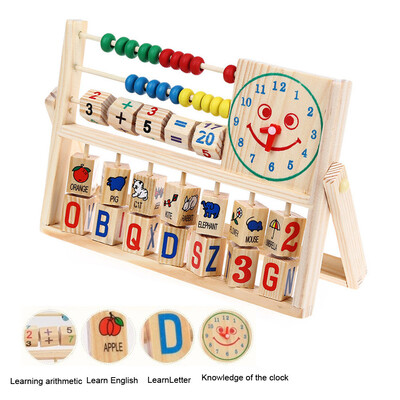 

Kids Boy Girl Baby Learning Early Educational Development Abacus Wooden Toys US