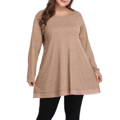 

Roseonmyhand Women Plus Size Casual Shirt Graceful Lace Tunic Long Loose Fit Top