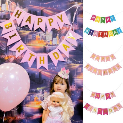 

13pcsSet Happy Birthday Banner Bunting Flags For Party Decoration