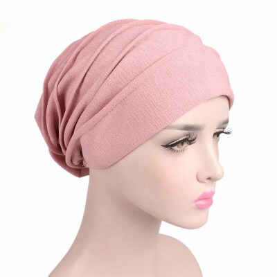 

Female Hat Indian Muslim Lady Vintage Solid Cancer Hat Makeup Cap Chemotherapy Cap 6 Colors