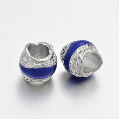 

Platinum Plated Alloy Enamel European Beads Large Hole Rondelle Beads DarkBlue 95x9mm Hole 5mm