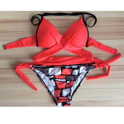 

Roseonmyhand Push-up Padded Bra Print Swimsuit Bathing Sexy Women Bikini Set Swimwear