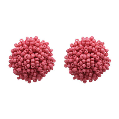 

AOTEMAN 2019 New Summer Cute Lovely Good Quality Beads Girl Earring Statement Fashion 6 Colors Stud Earrings For Women