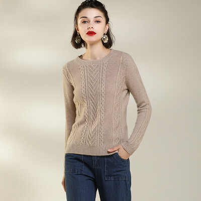 

QIANMUCHUN Womens round neck Cashmere sweater Fashion Comfort 5797