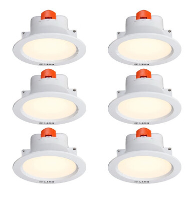 

DGT 8W LED downlight living room porch light bedroom ceiling lamp embedded hole lamp 6 Pack 15468