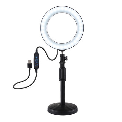 

PULUZ 10" Dimmable LEDs Ring Light 3 Lighting Modes Brightness Adjustable for Live Streaming Selfie Photography Video Shooting wit