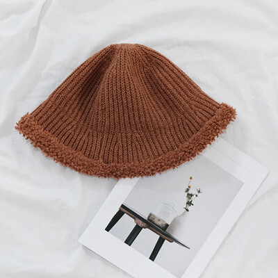 

Tailored Fashion Women Casual Thermal Woolen Hat Knitted Hat Bucket Hat Bucket Hat Cap