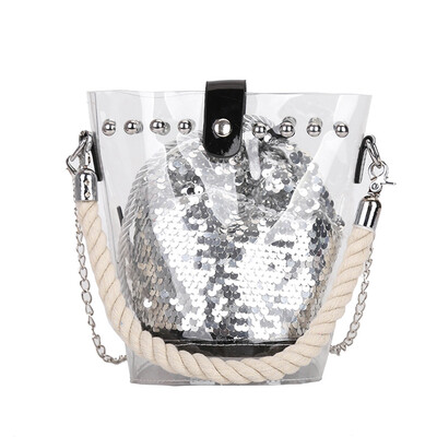 

Tailored Fashion Reversible Sequin Glitter Bucket Shoulder Bag Pack Crossbody Bag Handbag