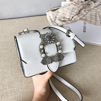 

Ladys Summer Messenger Bag 2019 New Diamond Shoulder Bag Small Handbag PU Flap Casual Women Metal Crossbody Bag Tote Bags Bolso