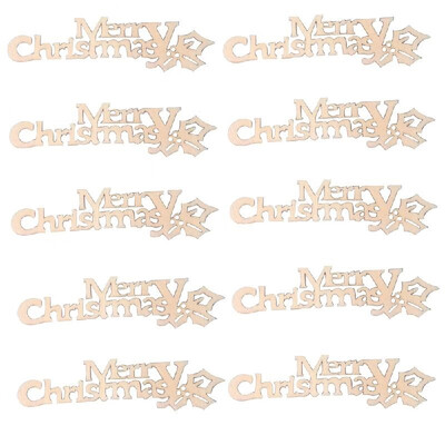 

Natural Wooden Christmas Pattern Craft Accessories Scrapbooking For Handmade Sewing Home Decoration DIY 10PCS