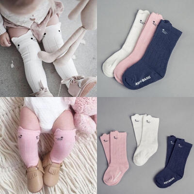 

Cute Toddler Infant Baby Kid Girls Cat Cotton Knee High Socks Tights Stocking